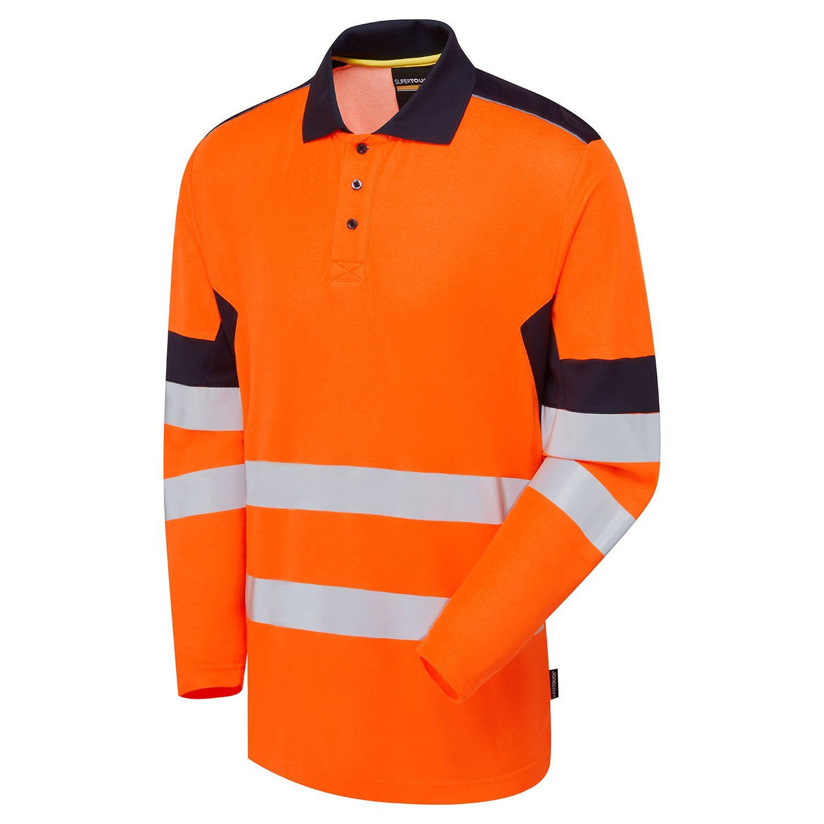 Supertouch Blue Sphere - System Hi-Vis Eco Orange CottonCool Long Sleeve Polo, image 2