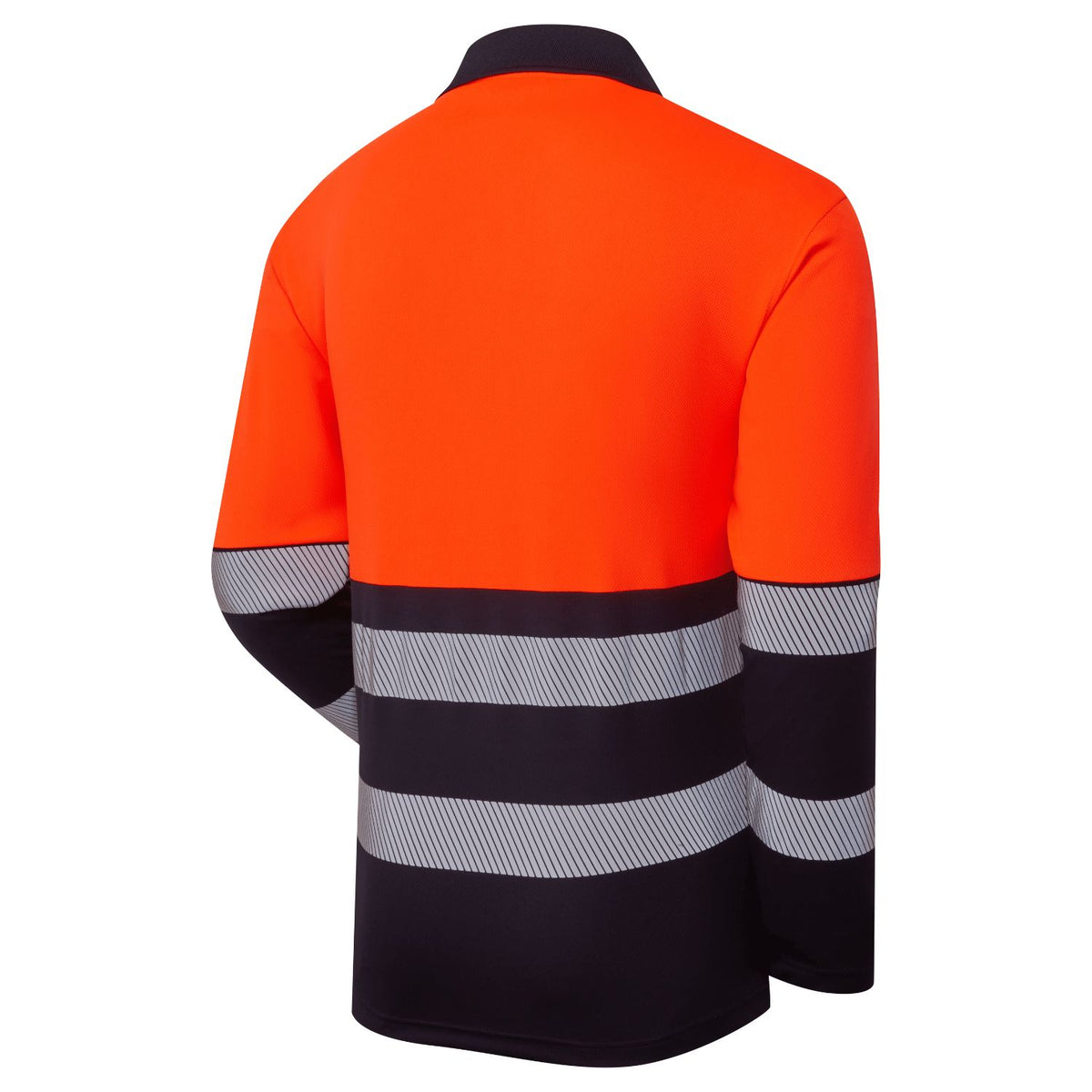 Supertouch Blue Sphere - Essentials Hi-Vis Eco Orange/Navy CoolAir Long Sleeve Polo, image 3
