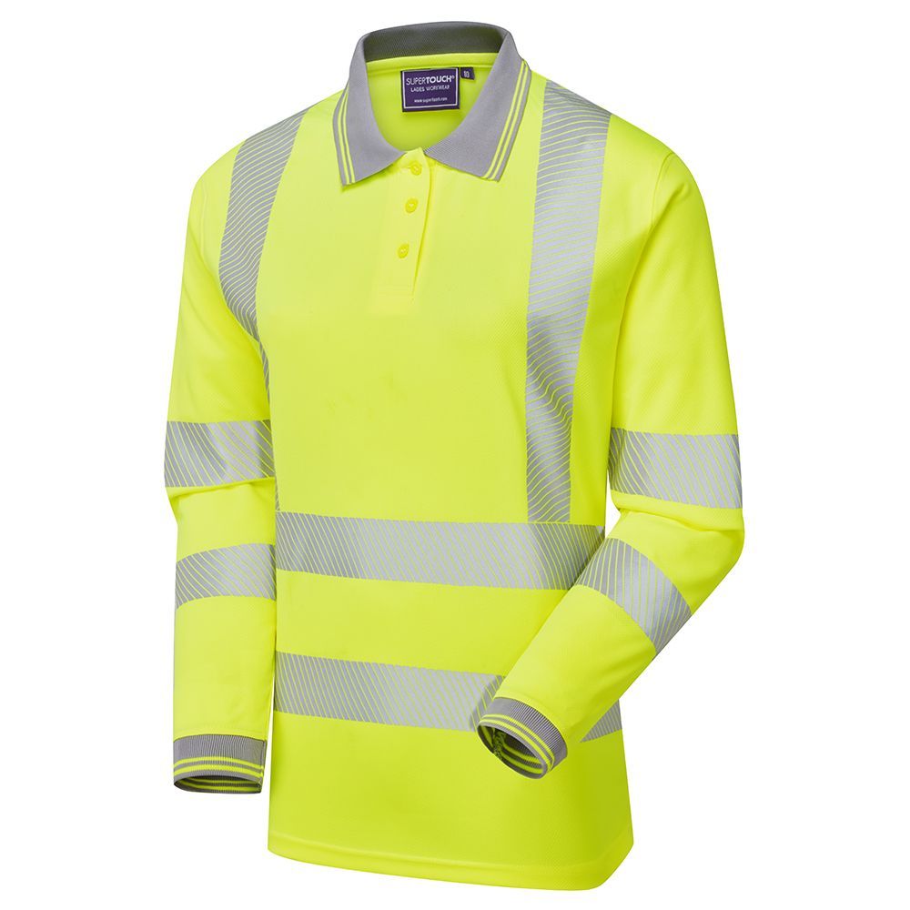 Supertouch - Ladies Hi Vis Yellow Jaya Birds Eye Polo, main product image