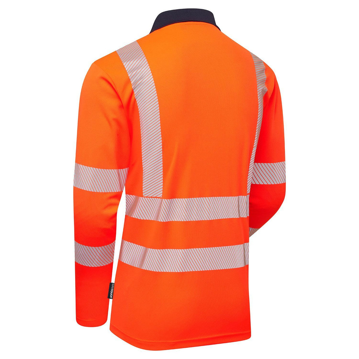 Supertouch Blue Sphere - Essentials Hi-Vis Eco CoolMax Orange Long Sleeve Polo, image 2