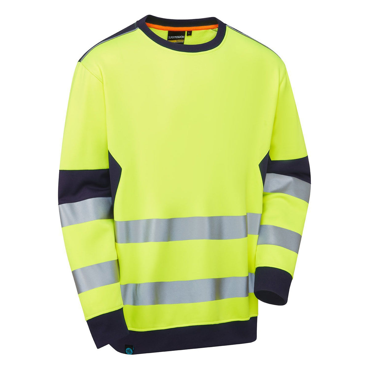 Supertouch Blue Sphere - System Hi-Vis ECO Crew Neck Yellow Sweatshirt, main product image