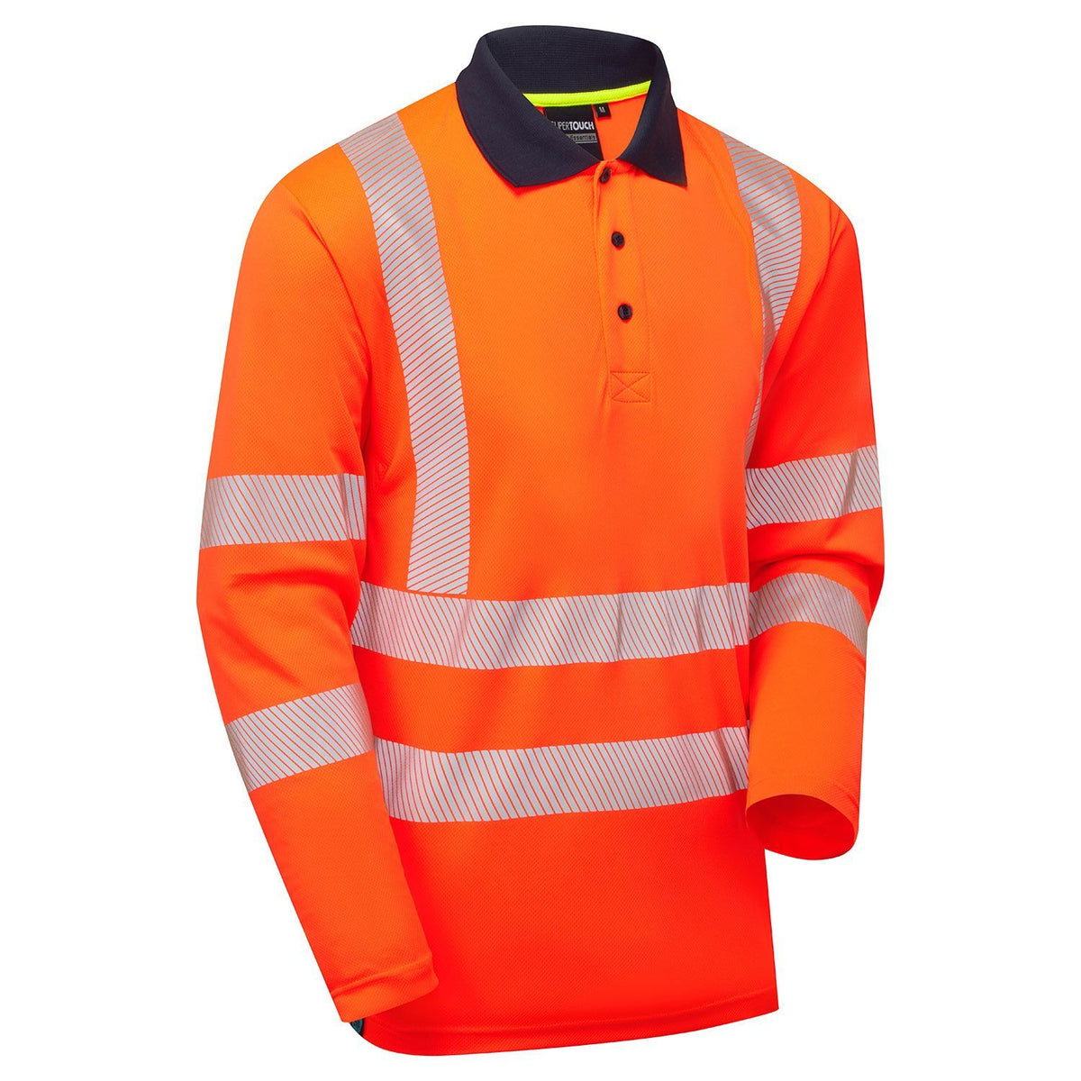 Supertouch Blue Sphere - Essentials Hi-Vis Eco CoolMax Orange Long Sleeve Polo, image 5