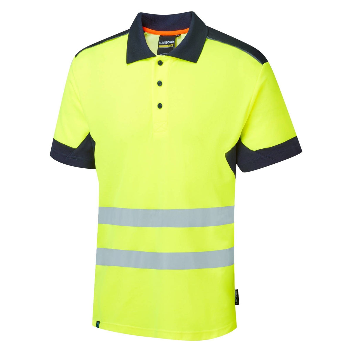 Supertouch Blue Sphere - System Hi-Vis Eco Yellow CottonCool Short Sleeve Polo, image 2