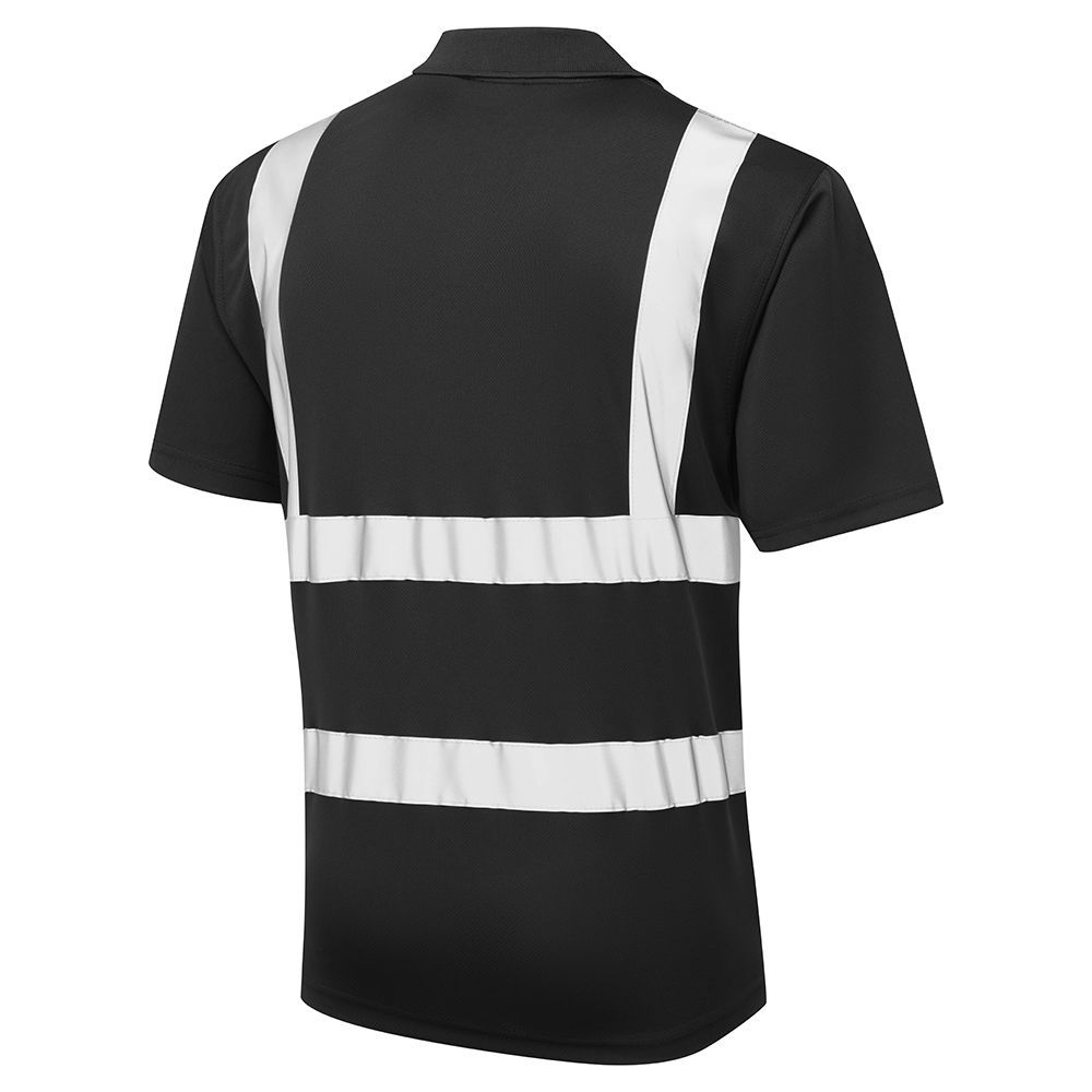 Supertouch Hi Vis Black Bird Eye Polo Shirt, image 2