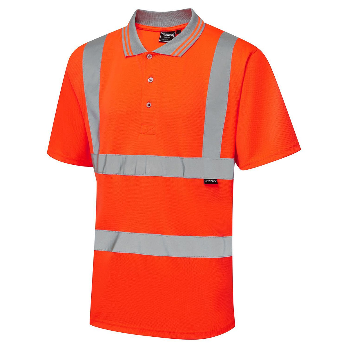 Supertouch Blue Sphere - Supertouch Eco Hi Vis Orange Birdeye Polo Shirt, main product image