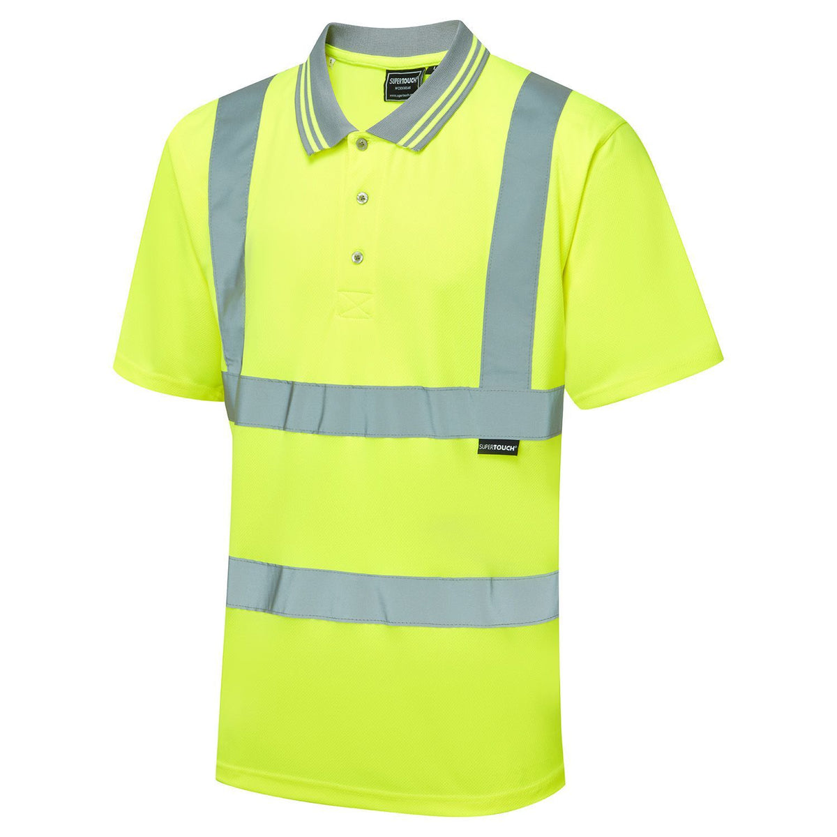 Supertouch Blue Sphere - Supertouch Eco Hi Vis Yellow Birdeye Polo Shirt, main product image
