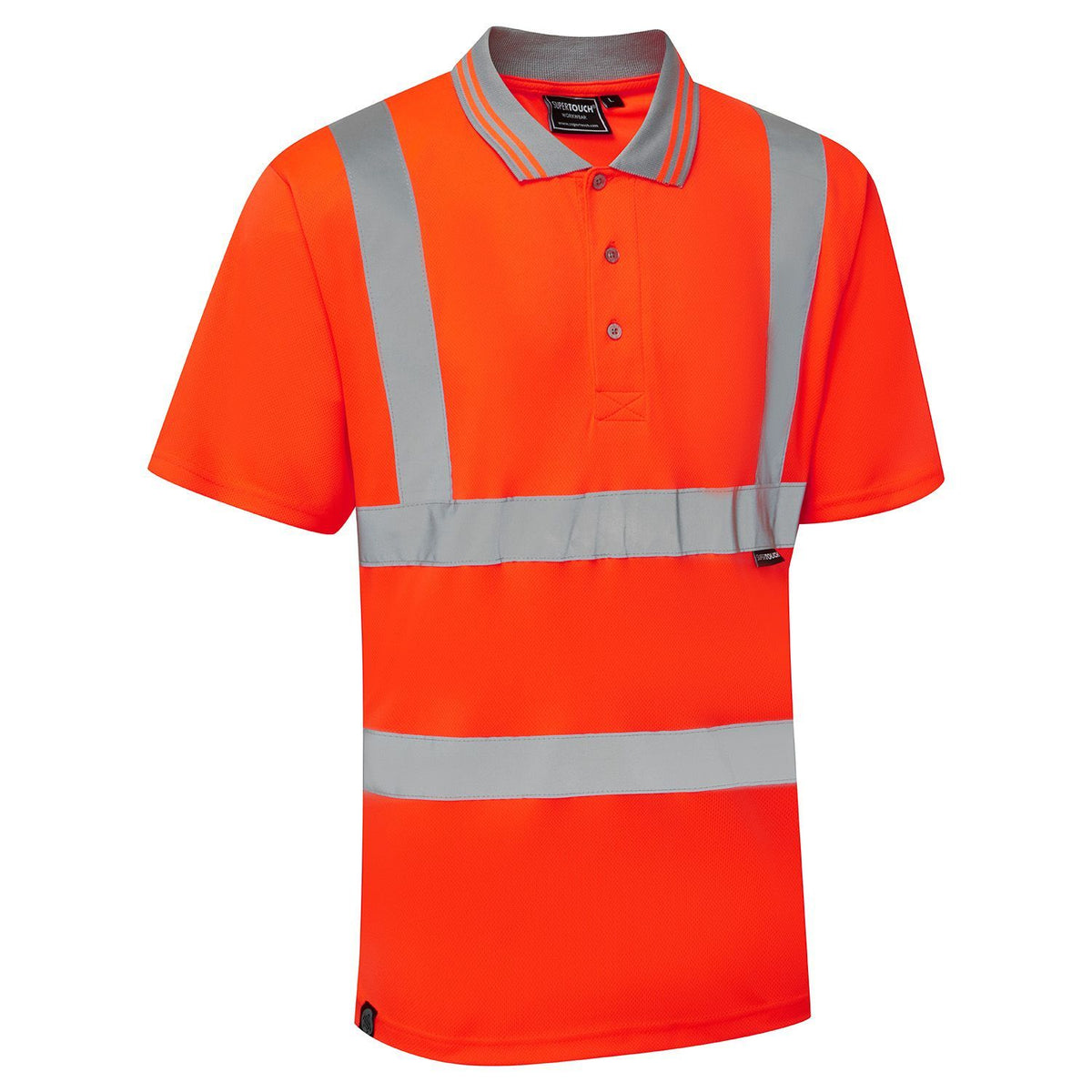 Supertouch Blue Sphere - Supertouch Eco Hi Vis Orange Birdeye Polo Shirt, image 2