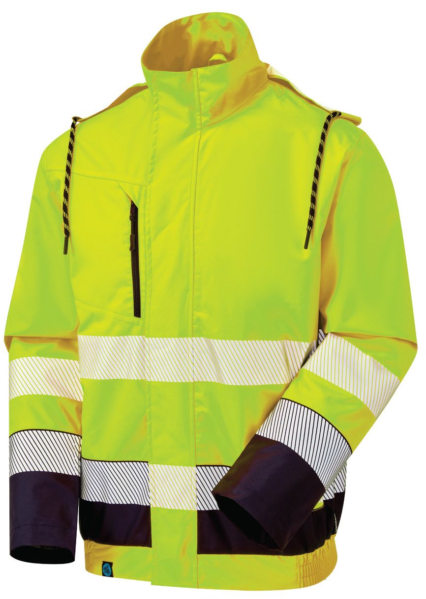 Supertouch Blue Sphere - Essentials Hi-Vis Eco Yellow/Navy Insulated Bomber Jacket, main product image