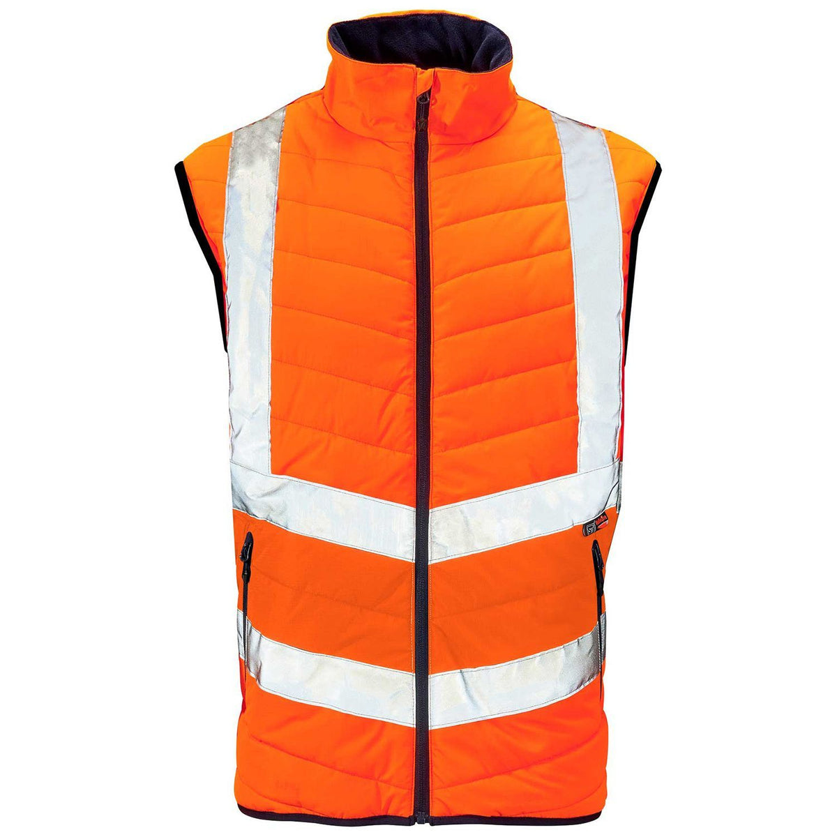 Supertouch Hi Vis Orange 2 Tone Puffer Bodywarmer, main product image