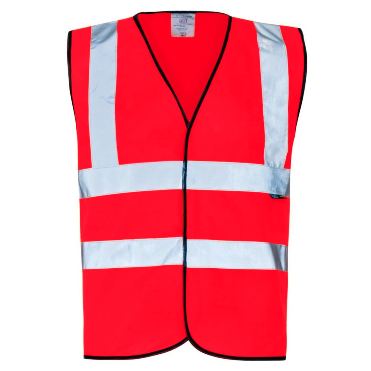Supertouch Hi Vis Red Velcro Vest, main product image