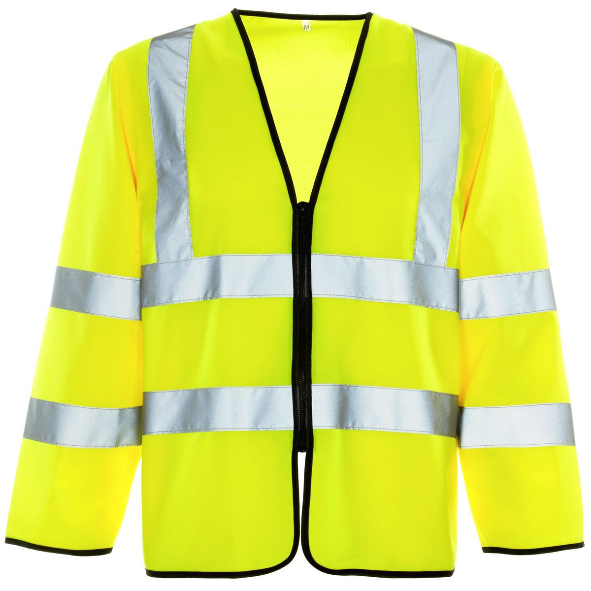 Supertouch Hi Vis Yellow Long Sleeved Zip Vest, main product image