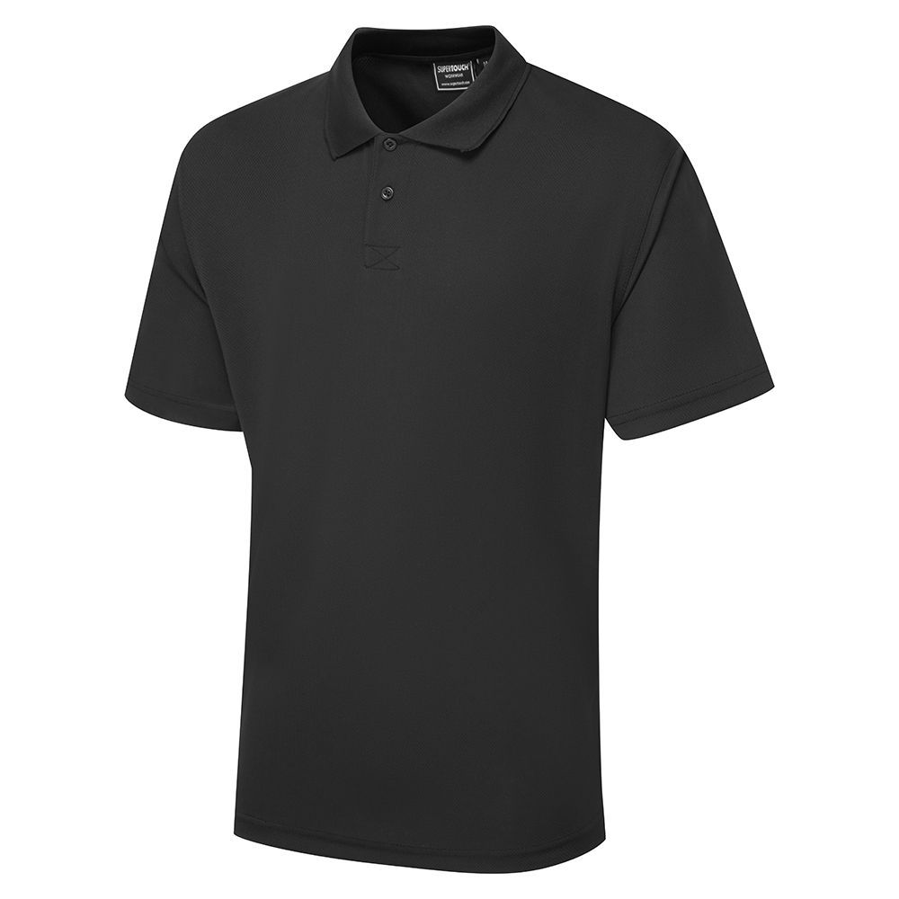 Supertouch Black Bird Eye Polo Shirt, main product image