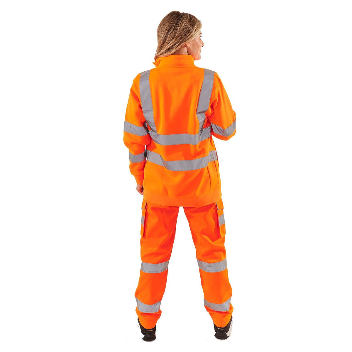 Supertouch - Ladies Hi Vis Orange Eshaal Zipped Sweatshirt, image 4