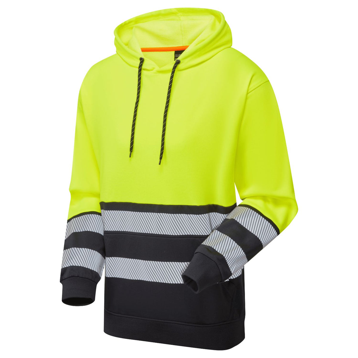 Supertouch Blue Sphere - Essentials Hi-Vis Eco CottonCool Yellow/Navy Hoodie, main product image