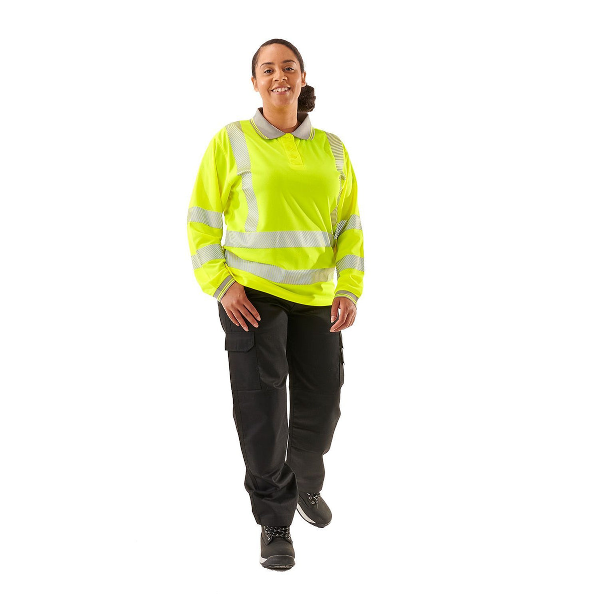 Supertouch - Ladies Hi Vis Yellow Jaya Birds Eye Polo, image 3