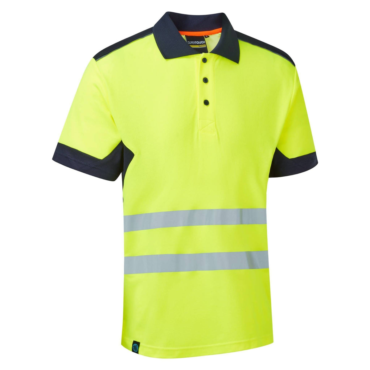 Supertouch Blue Sphere - System Hi-Vis Eco Yellow CottonCool Short Sleeve Polo, main product image