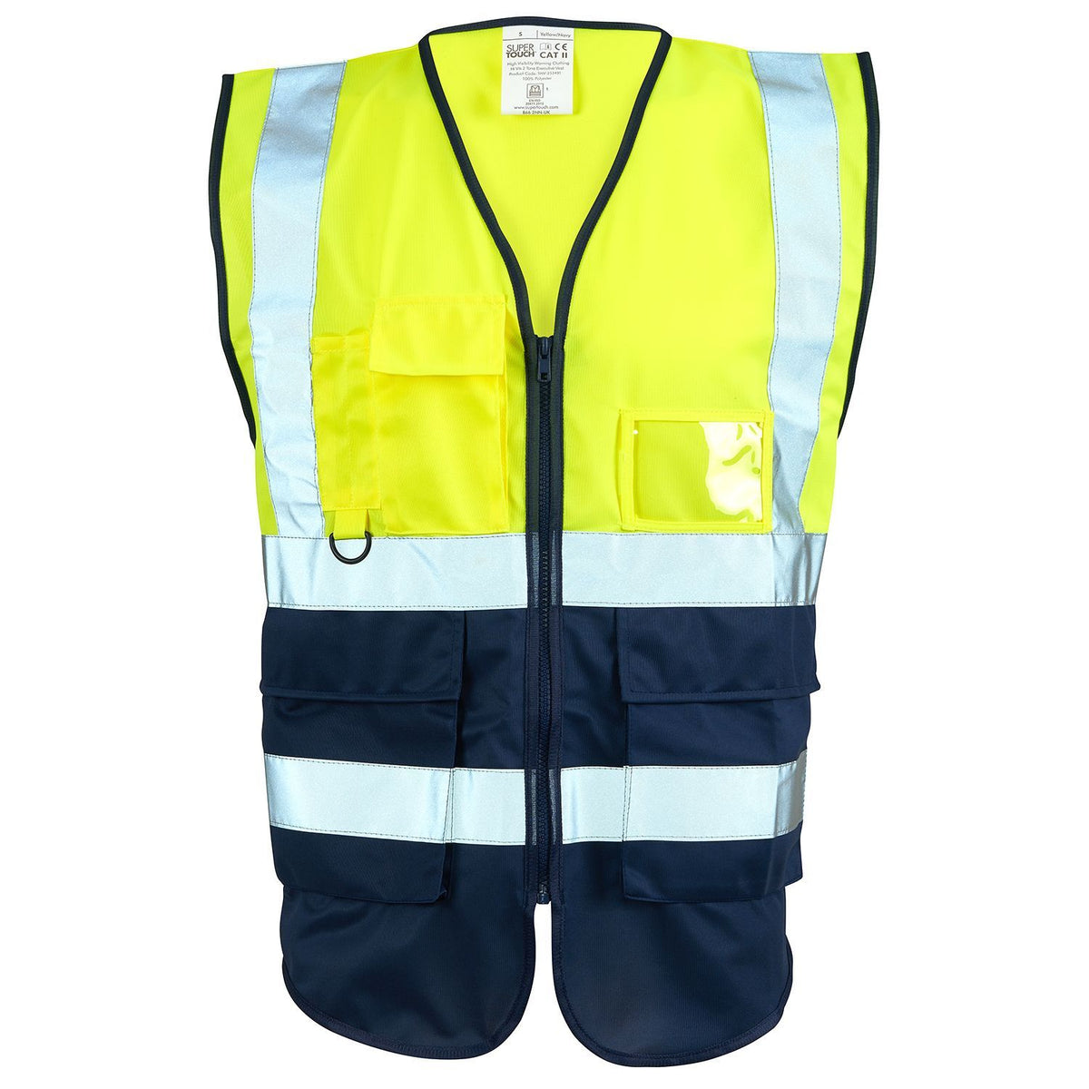 Supertouch Hi Vis Yellow 2 Tone Executive Vest, main product image