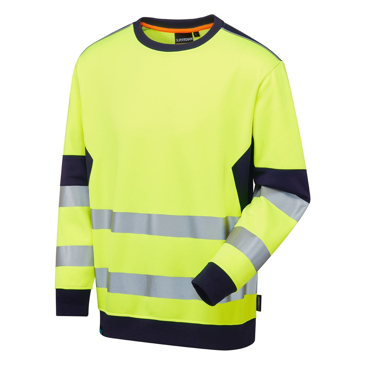 Supertouch Blue Sphere - System Hi-Vis ECO Crew Neck Yellow Sweatshirt, image 2