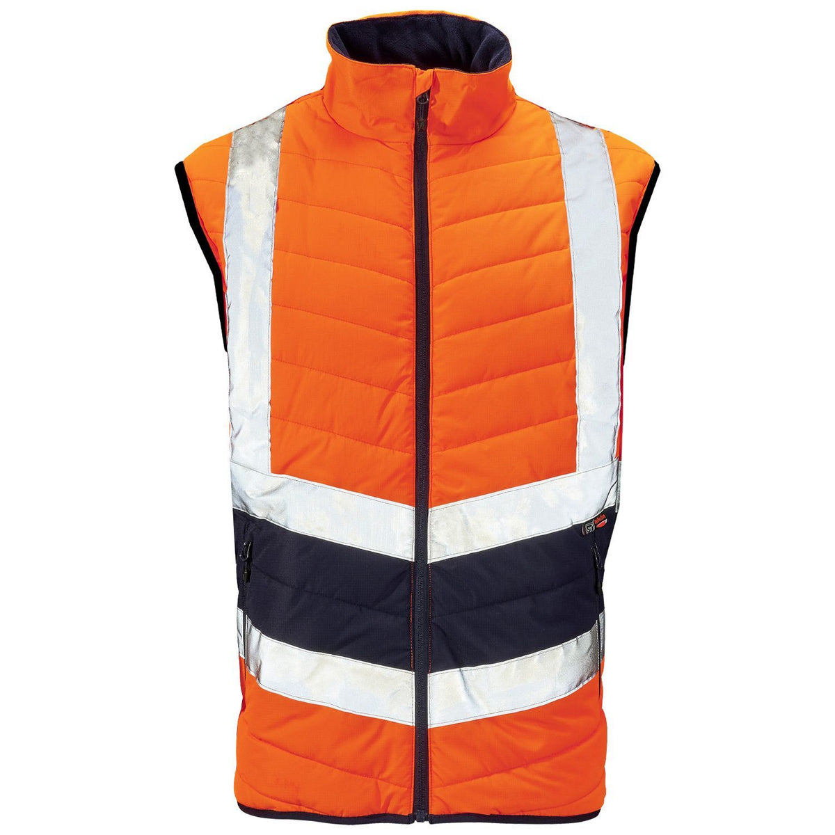 Supertouch Hi Vis Orange 2 Tone Puffer Bodywarmer, main product image