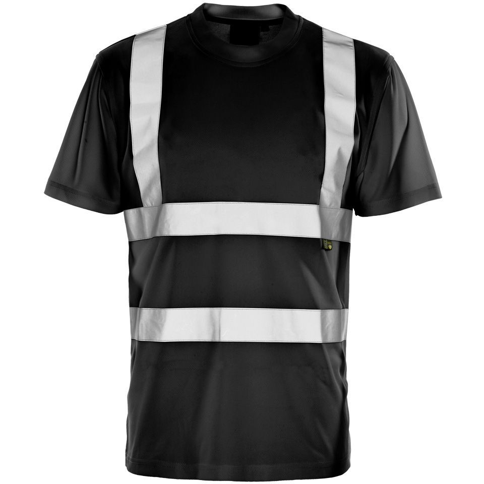 Supertouch Hi Vis Black Bird Eye T-Shirt, main product image
