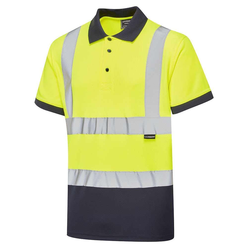 Supertouch Hi-Vis 2 Tone Yellow Polo Shirt, main product image