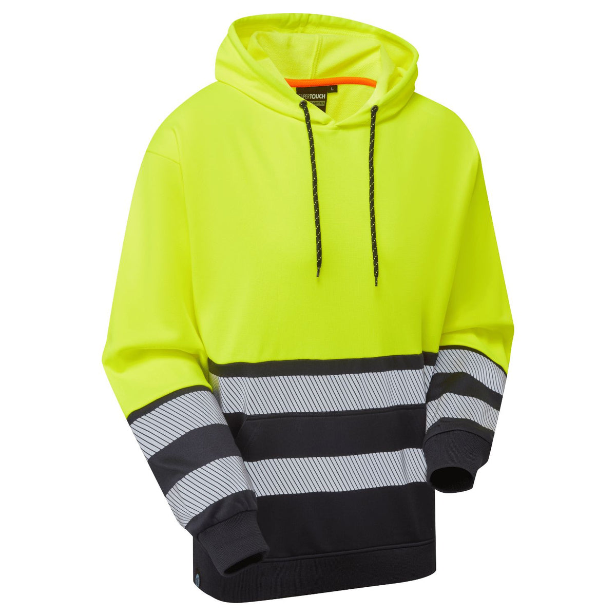 Supertouch Blue Sphere - Essentials Hi-Vis Eco CottonCool Yellow/Navy Hoodie, image 2