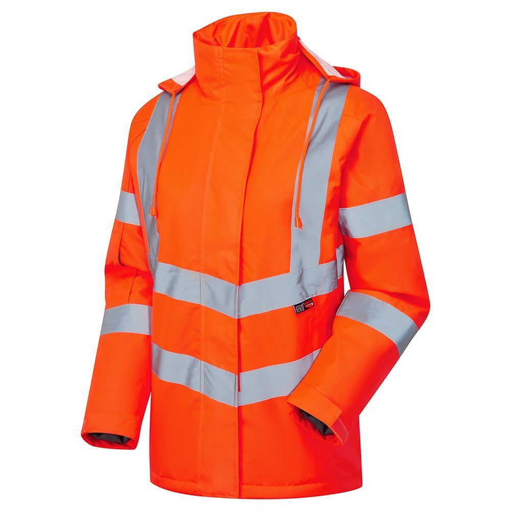 Supertouch - Ladies Hi Vis Orange Kamela Padded Jacket, main product image