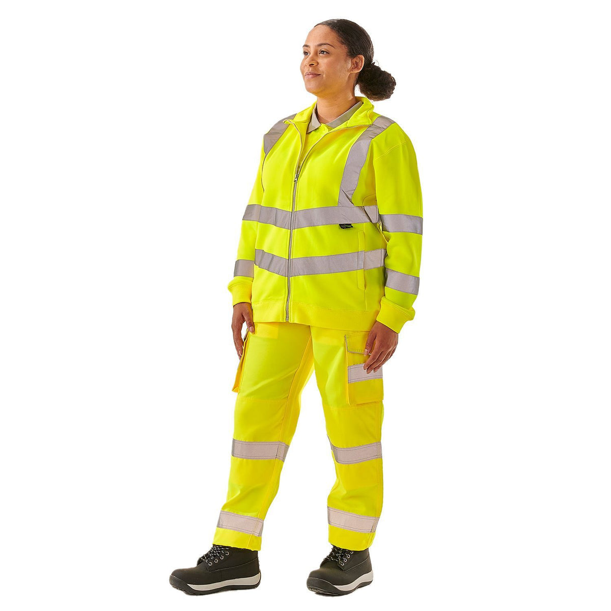 Supertouch - Ladies Hi Vis Yellow Eshaal Zipped Sweatshirt, image 3