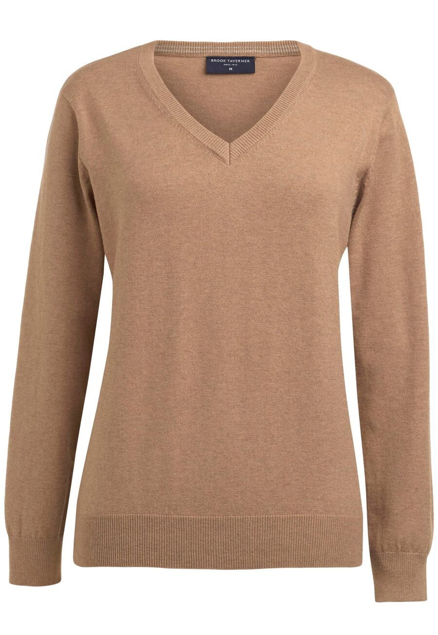 Brook Taverner Riga V-Neck Jumper in Oatmeal, main product image