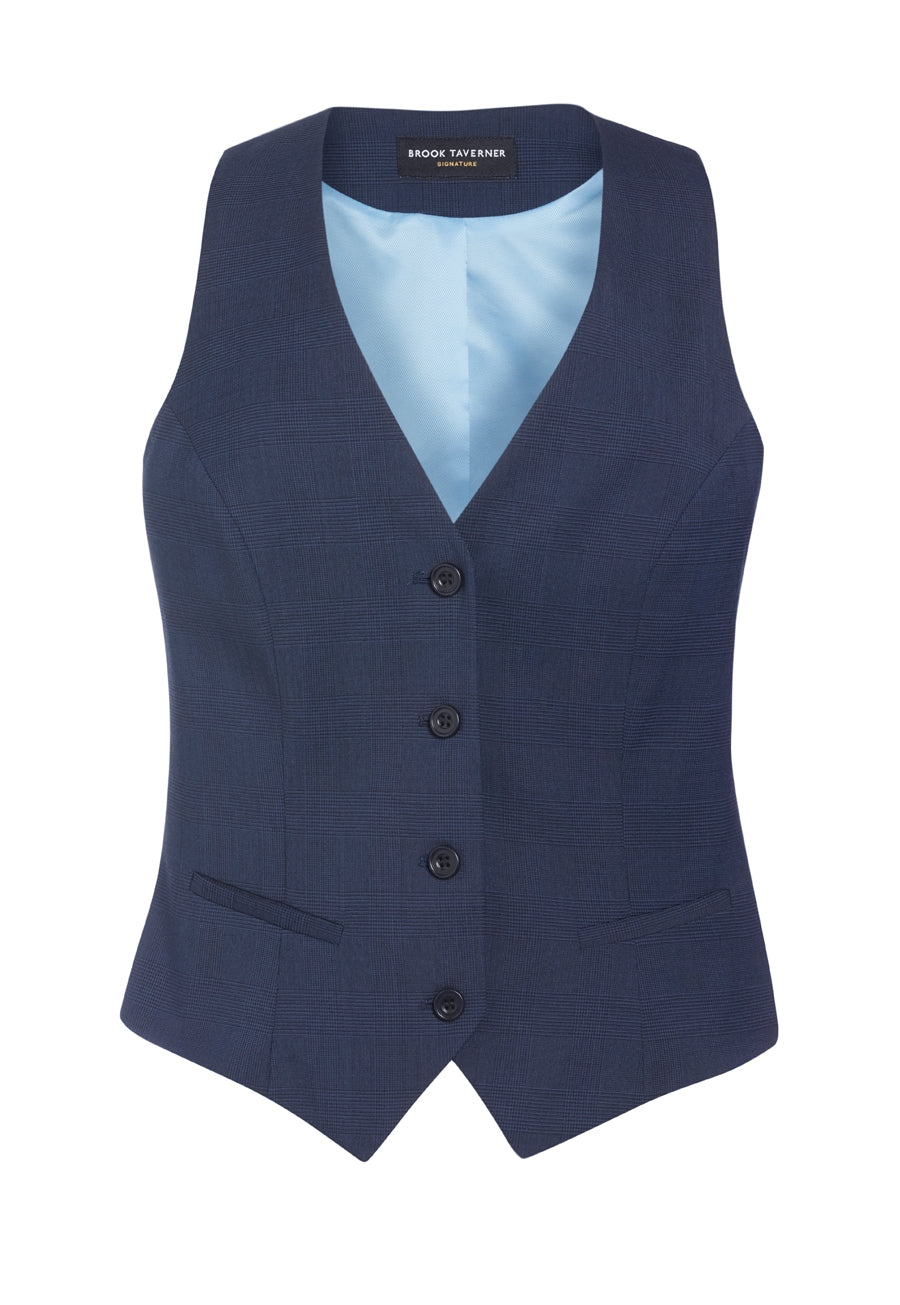 Brook Taverner Scapoli Waistcoat in Navy, image 8