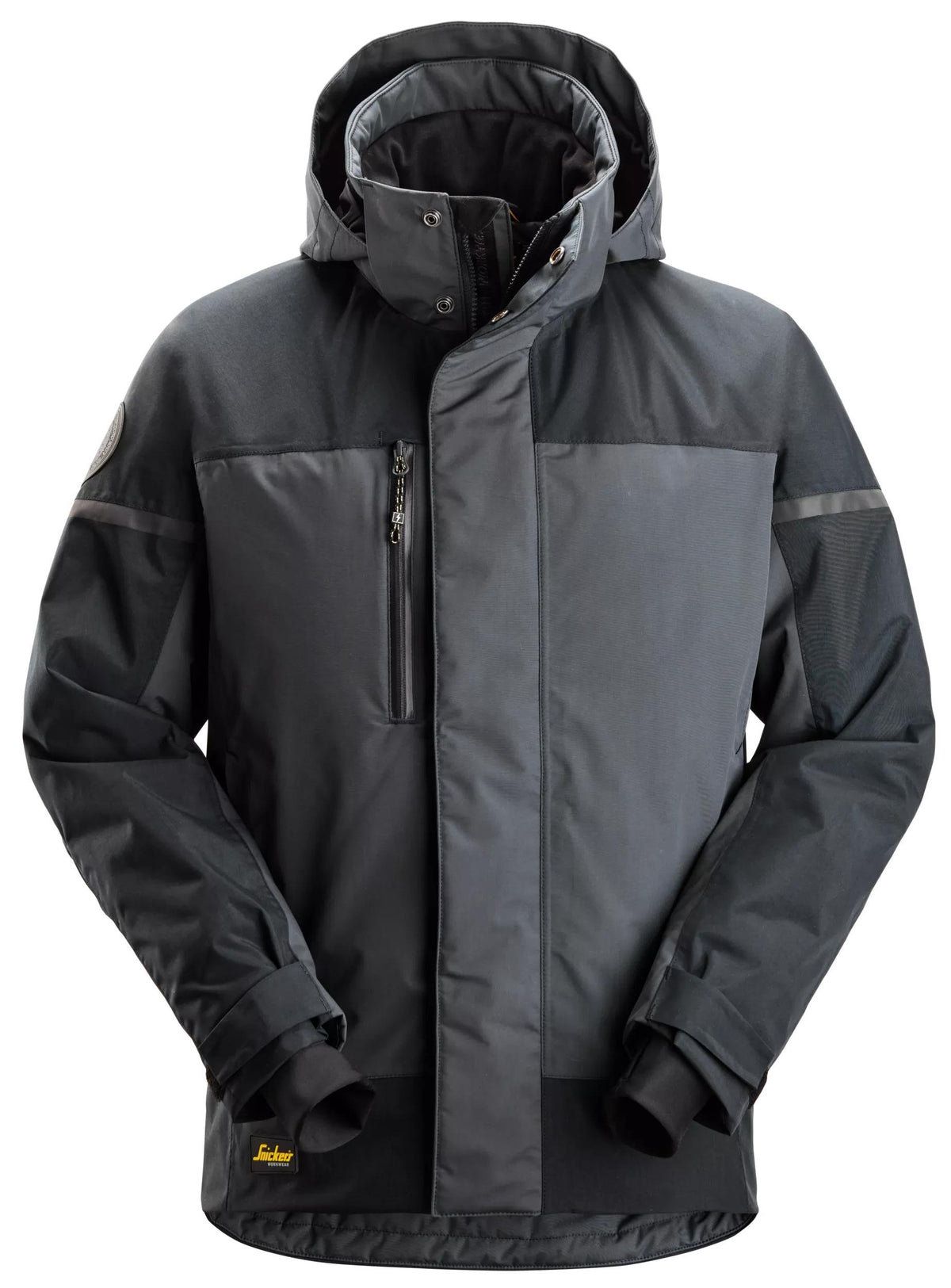Snickers Workwear AllroundWork, Waterproof Insulated Jacket in Steel Grey/Dark Steel Grey