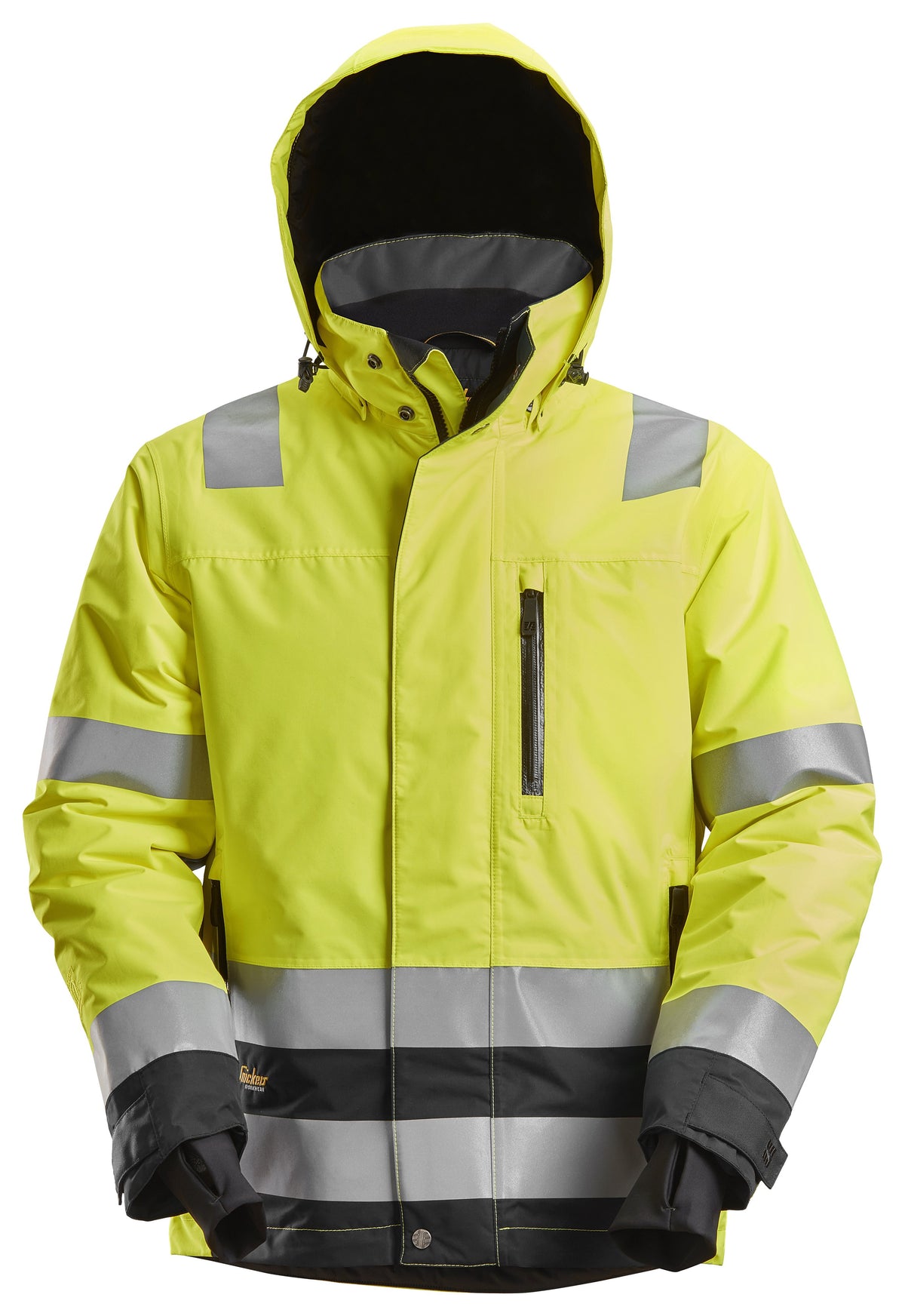 Snickers Workwear High-Vis Class 3, Waterproof 37.5® Insulated Jacket in Hi-Vis Yellow/Black
