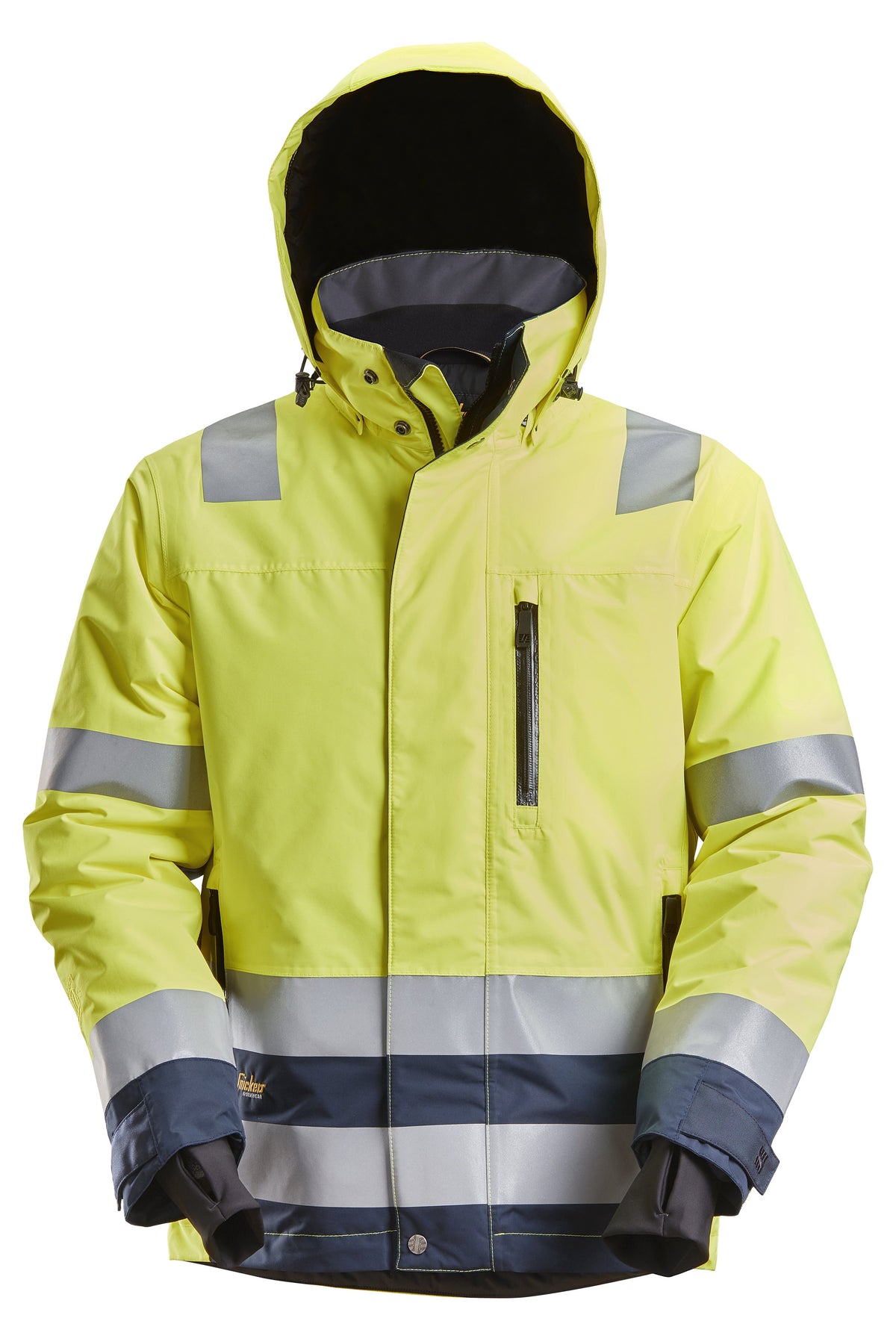 Snickers Workwear High-Vis Class 3, Waterproof 37.5® Insulated Jacket in Hi-Vis Yellow/Navy
