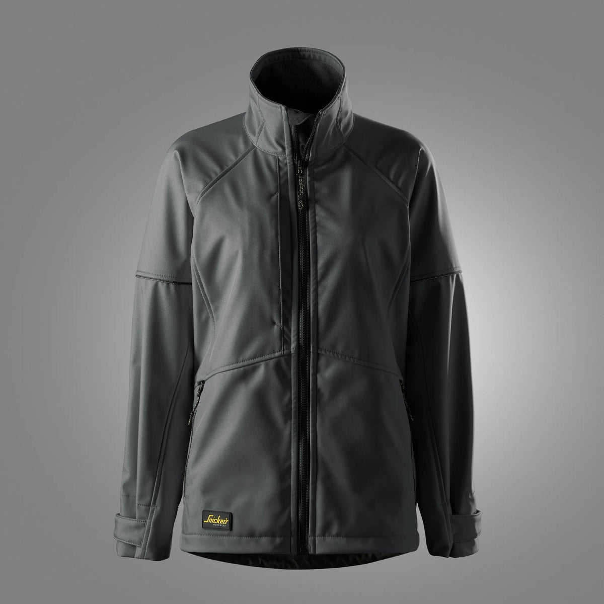 Snickers Workwear AllroundWork, Women's Softshell Jacket in Steel Grey/Black