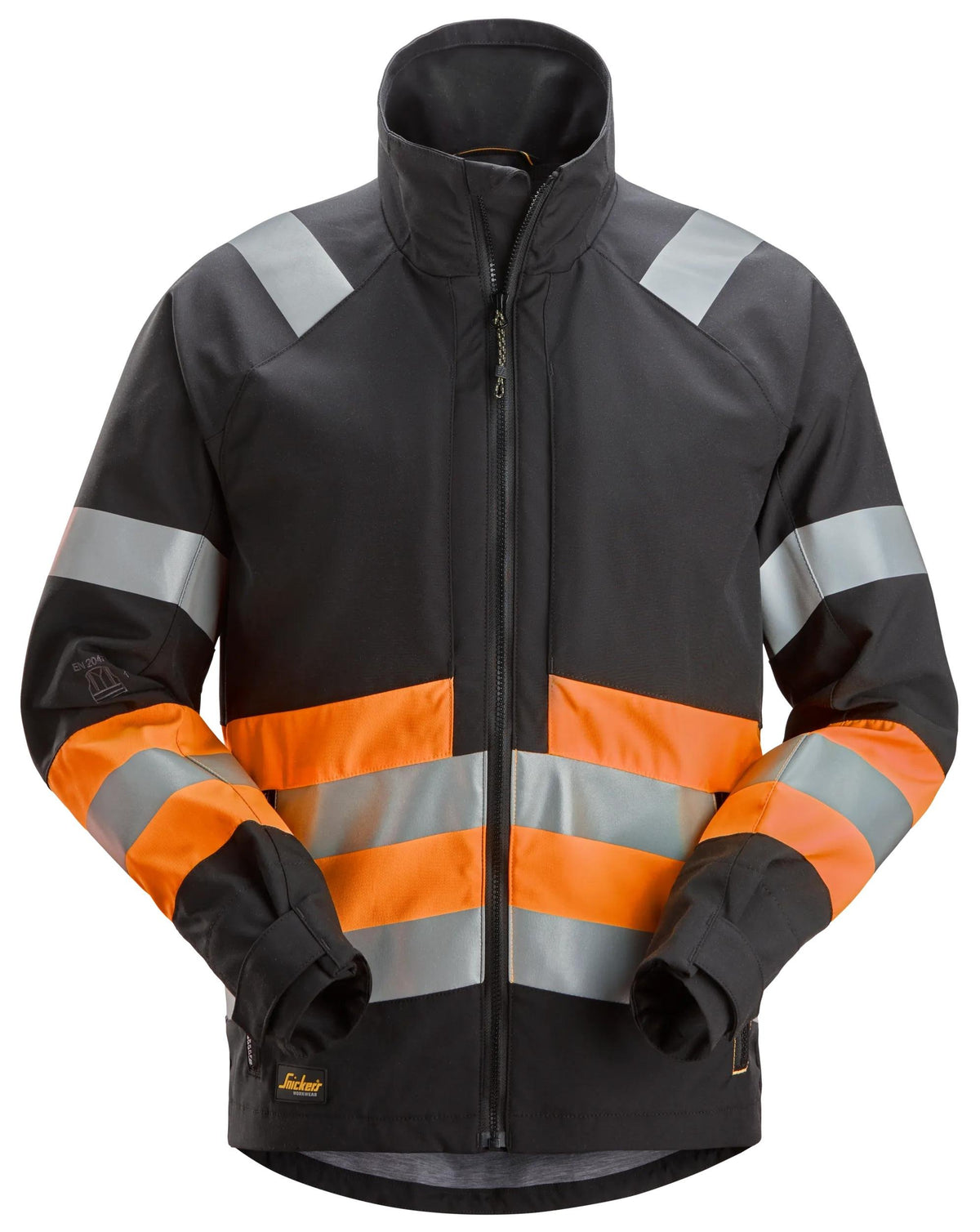 Snickers Workwear High-Vis Class 1, Jacket in Black/Hi-Vis Orange
