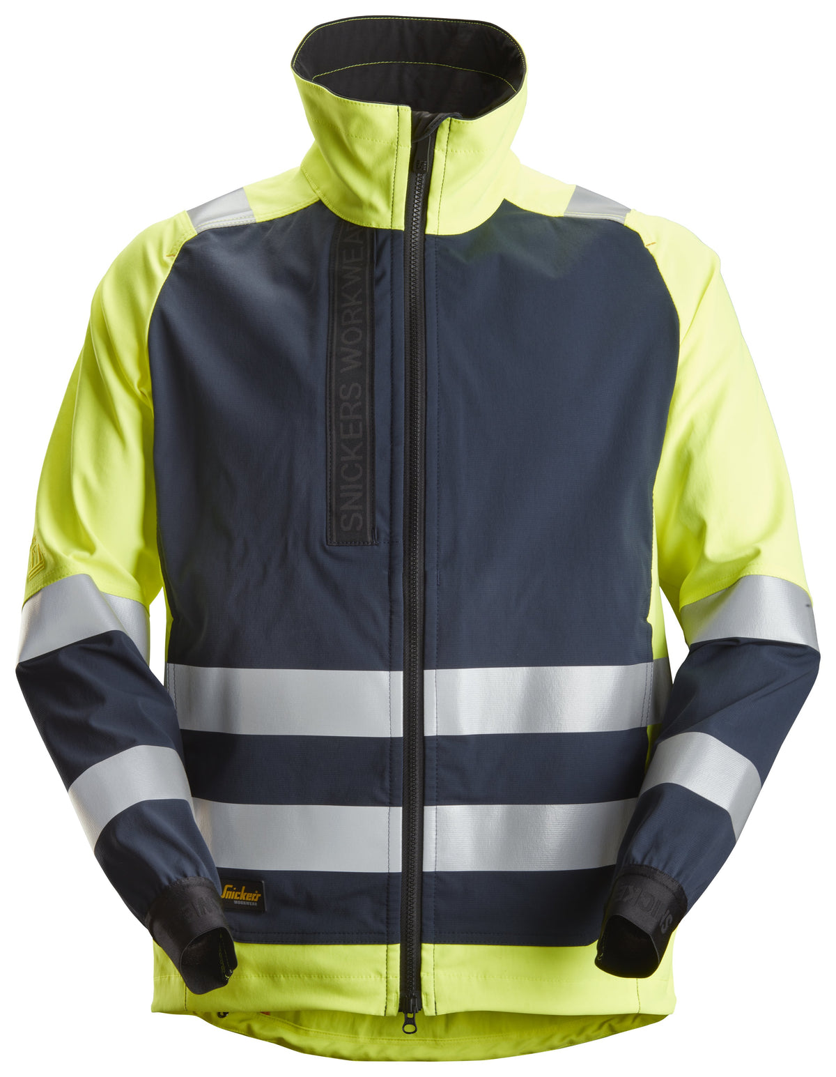 Snickers Workwear High-Vis Class 2 Unlined Jacket in Hi-Vis Yellow/Navy