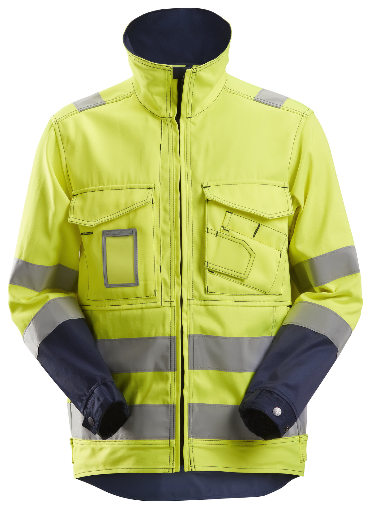 Snickers Workwear High-Vis Class 3 Jacket in Hi-Vis Yellow/Navy