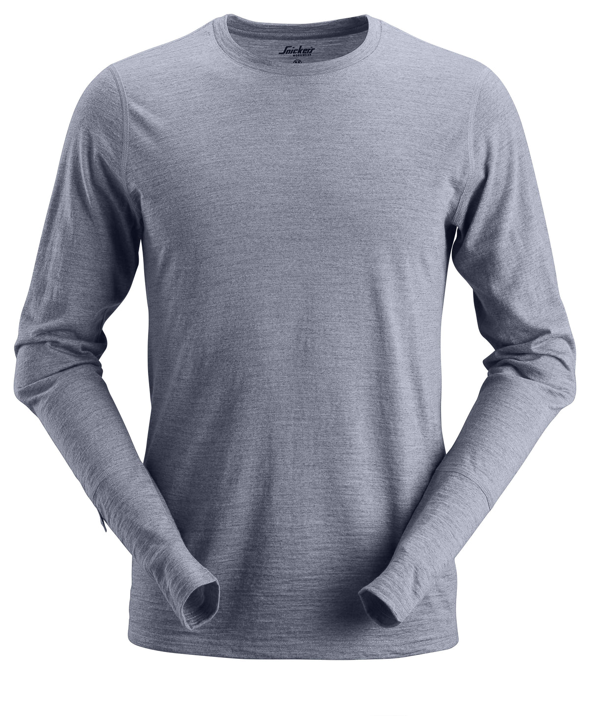Snickers Workwear AllroundWork, Wool Long Sleeve T-Shirt in Dark Blue Melange