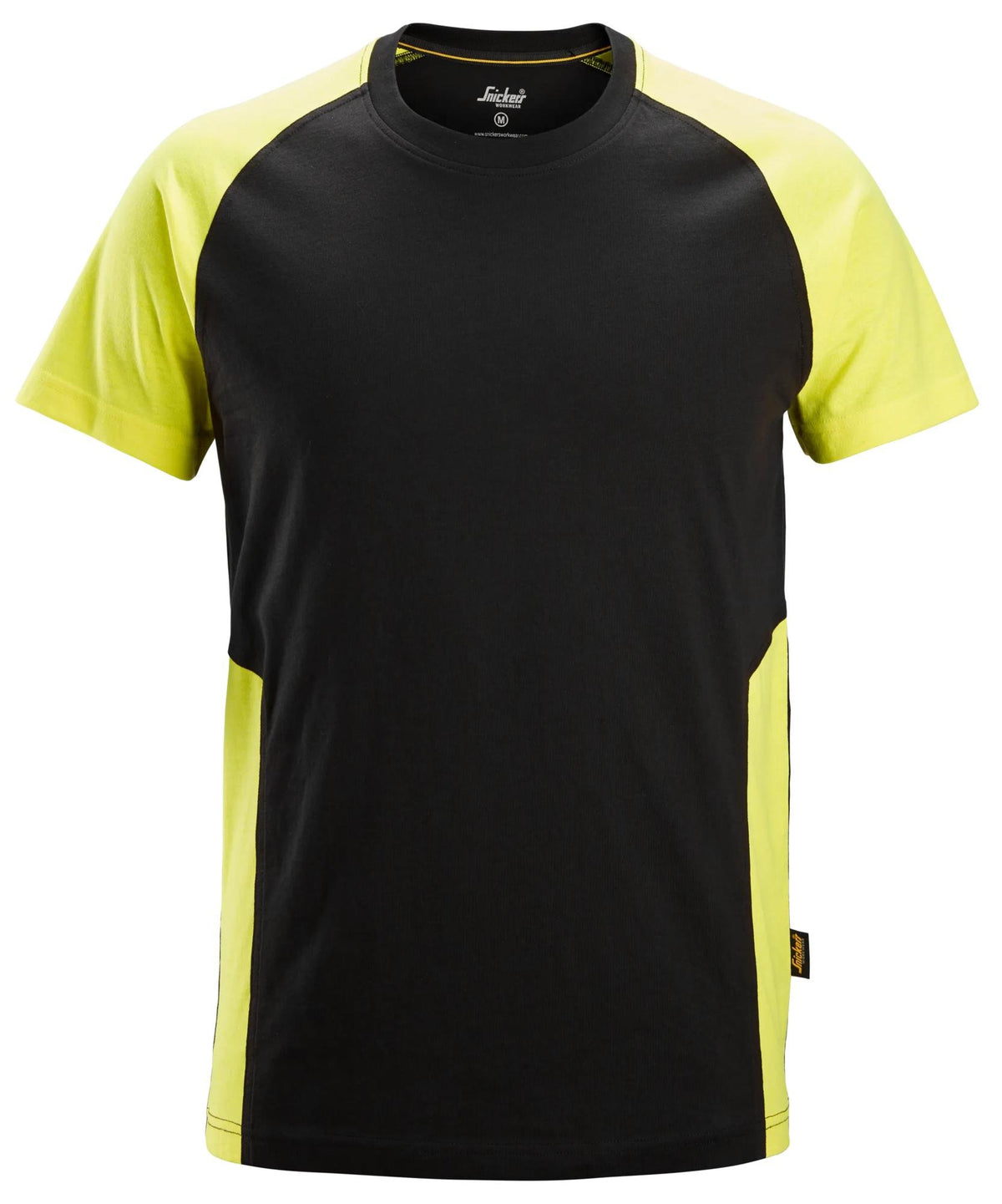 Snickers Workwear Two-Coloured T-Shirt in Black/Neon Yellow