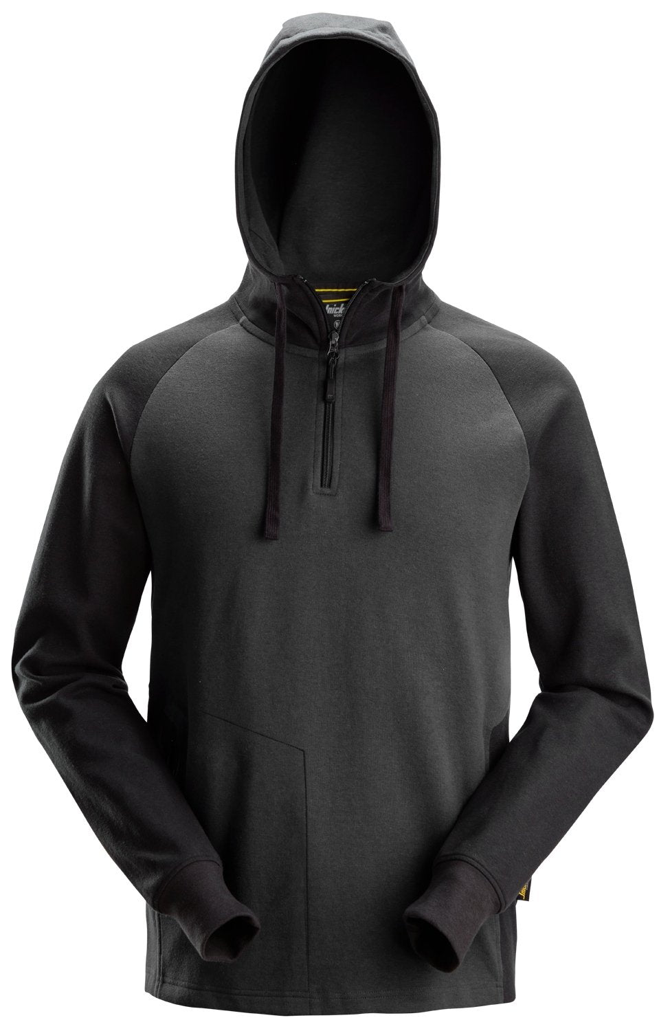 Snickers Workwear Two-Coloured Half-Zip Hoodie in Steel Grey/Black
