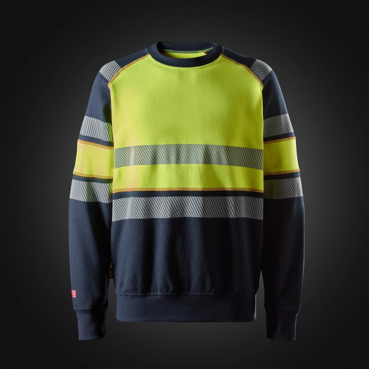 Snickers Workwear ProtecWork, Sweatshirt, High-Vis Class 1 in Navy/Hi-Vis Yellow
