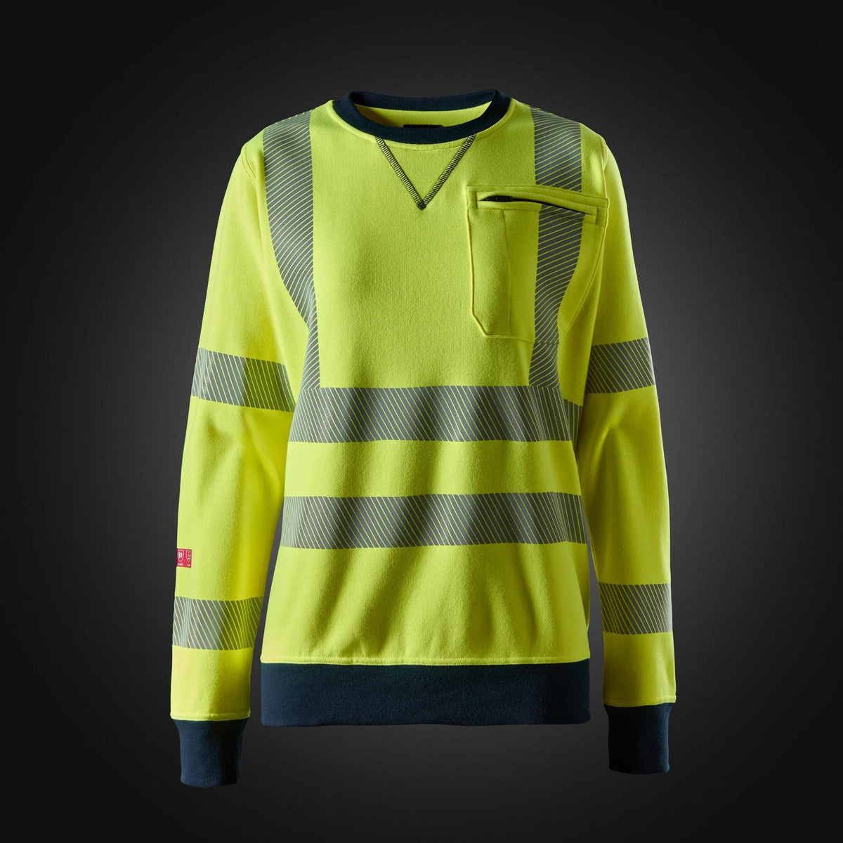 Snickers Workwear ProtecWork, Women's Sweatshirt, High-Vis Class 3/2 in Hi-Vis Yellow/Navy