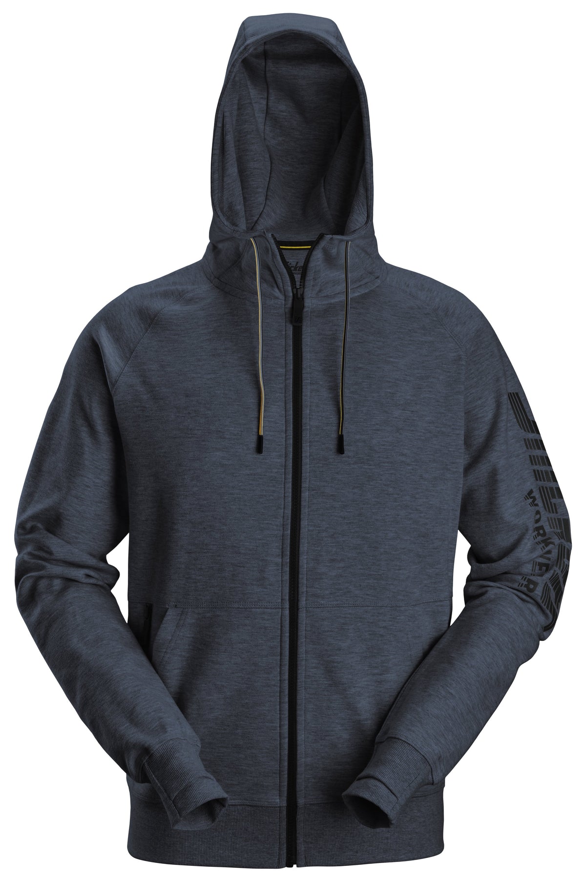 Snickers Workwear Logo Full-Zip Hoodie in Dark Navy Melange