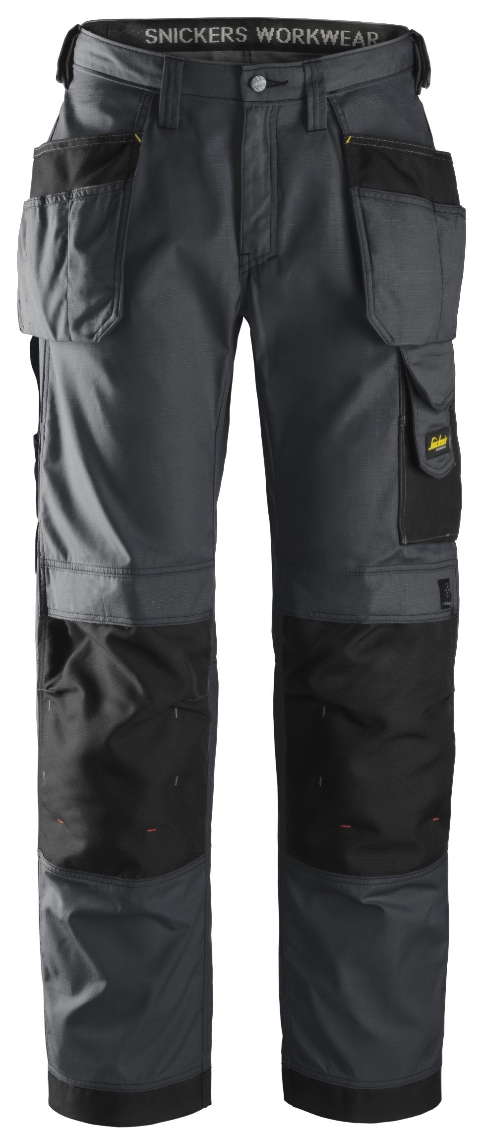 Snickers Workwear Craftsmen Holster Pockets Trousers, Rip-Stop in Steel Grey/Black