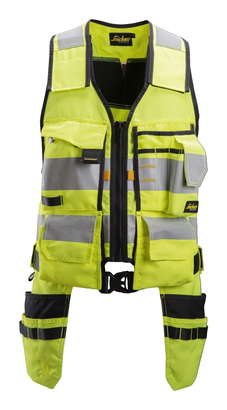 Snickers Workwear High-Vis Class 1, Tool Vest in Hi-Vis Yellow/Black