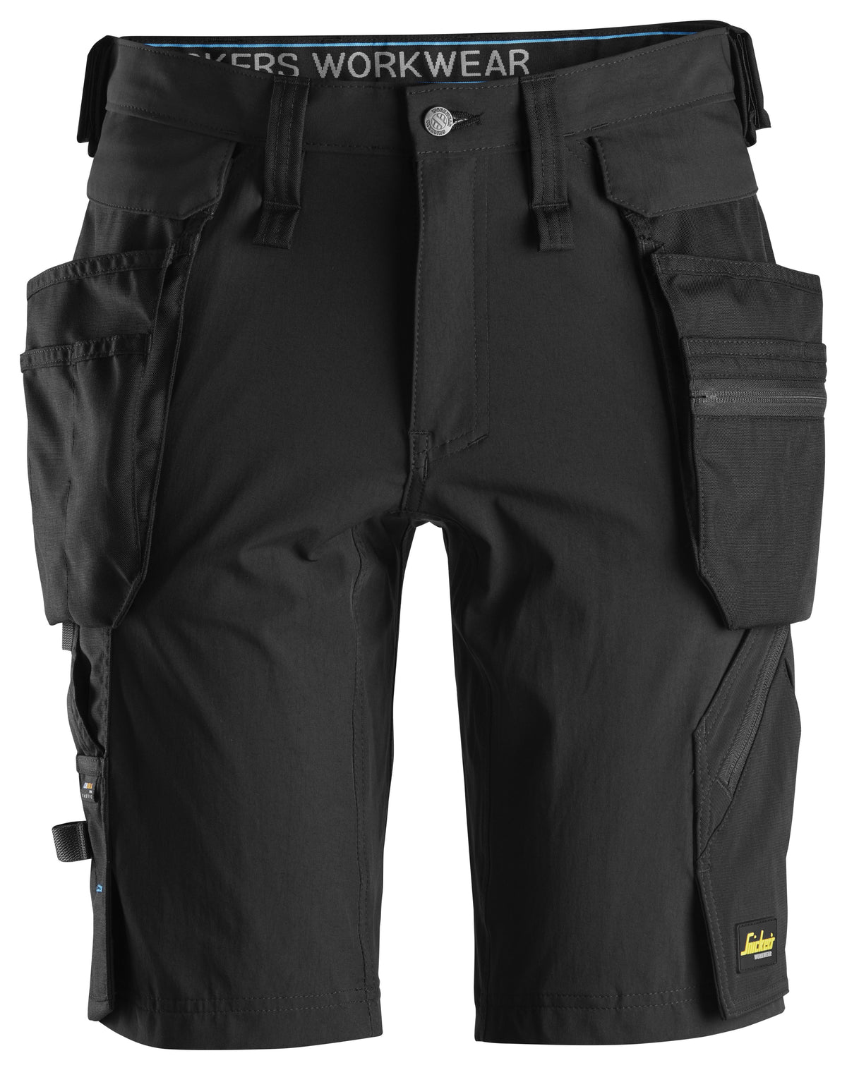 Snickers Workwear LiteWork, Shorts+ Detachable Holster Pockets in Black/Black