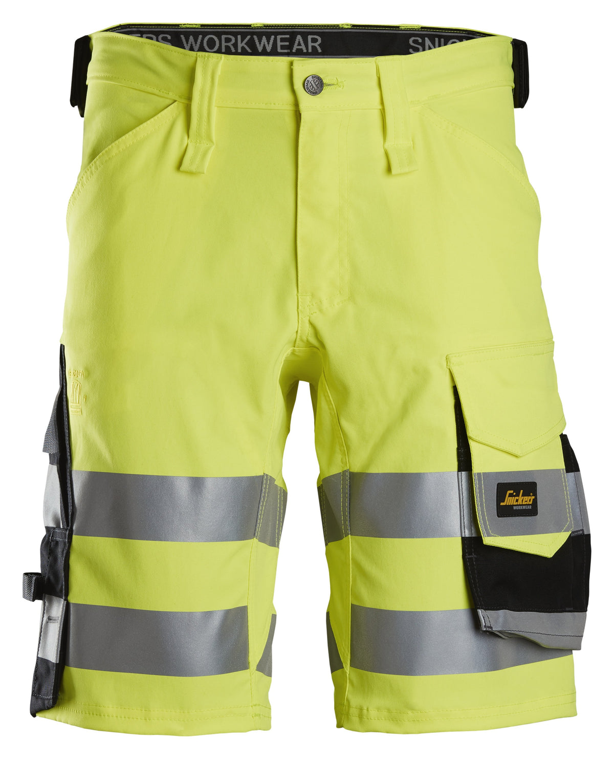 Snickers Workwear High-Vis Class 1, Stretch Shorts in Hi-Vis Yellow/Black