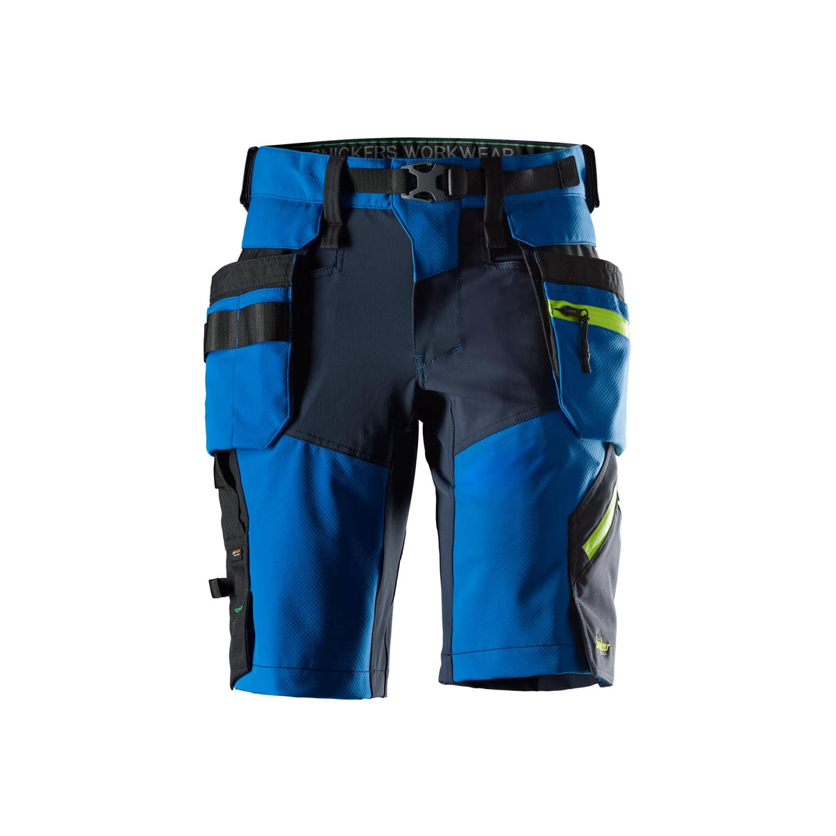Snickers Workwear FlexiWork, SoftShell Short Detachacble Holster Pockets in True Blue/Navy