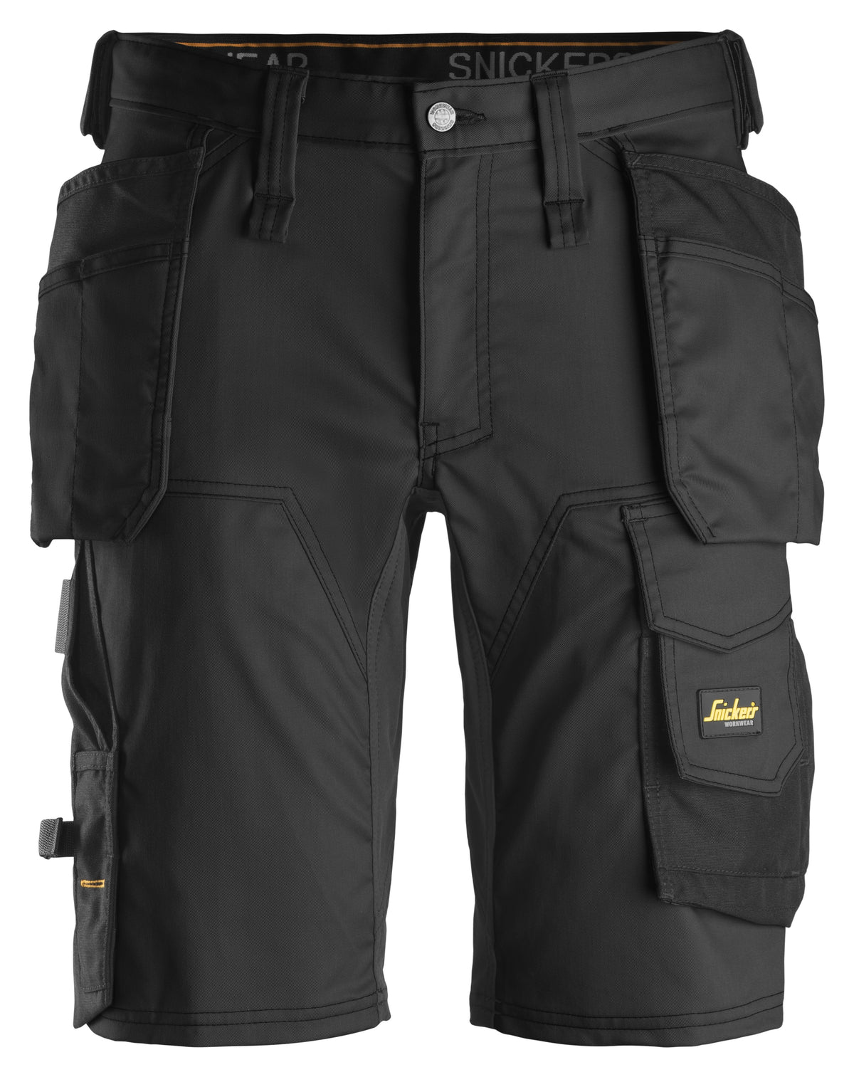 Snickers Workwear AllroundWork, Stretch Shorts Holster Pockets in Black/Black