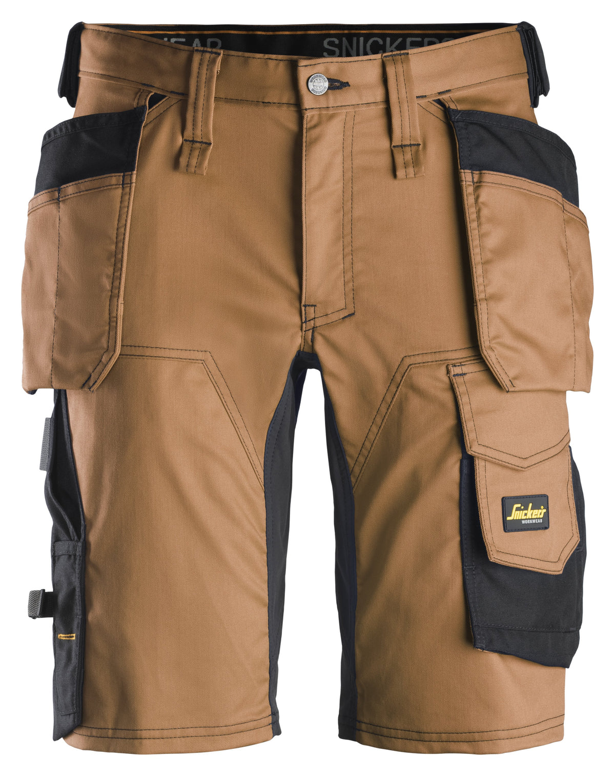Snickers Workwear AllroundWork, Stretch Shorts Holster Pockets in Brown/Black